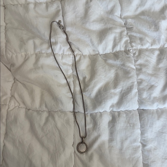 David Yurman Silver Necklace with M Pendant - Picture 2 of 3